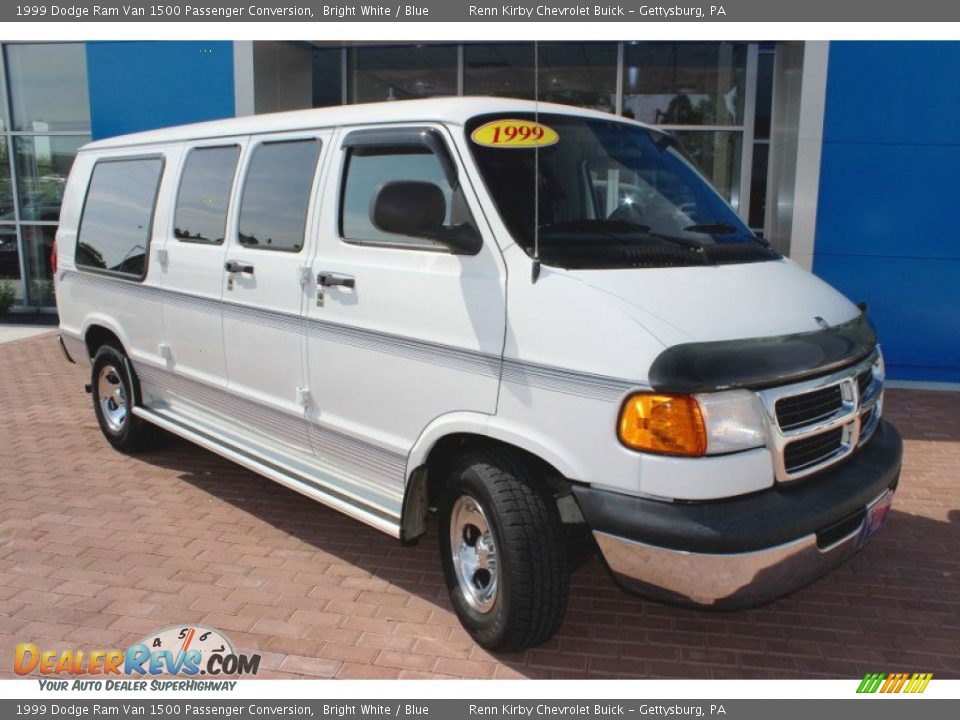 1999 Dodge Ram Van 1500 Passenger Conversion Bright White / Blue Photo #12