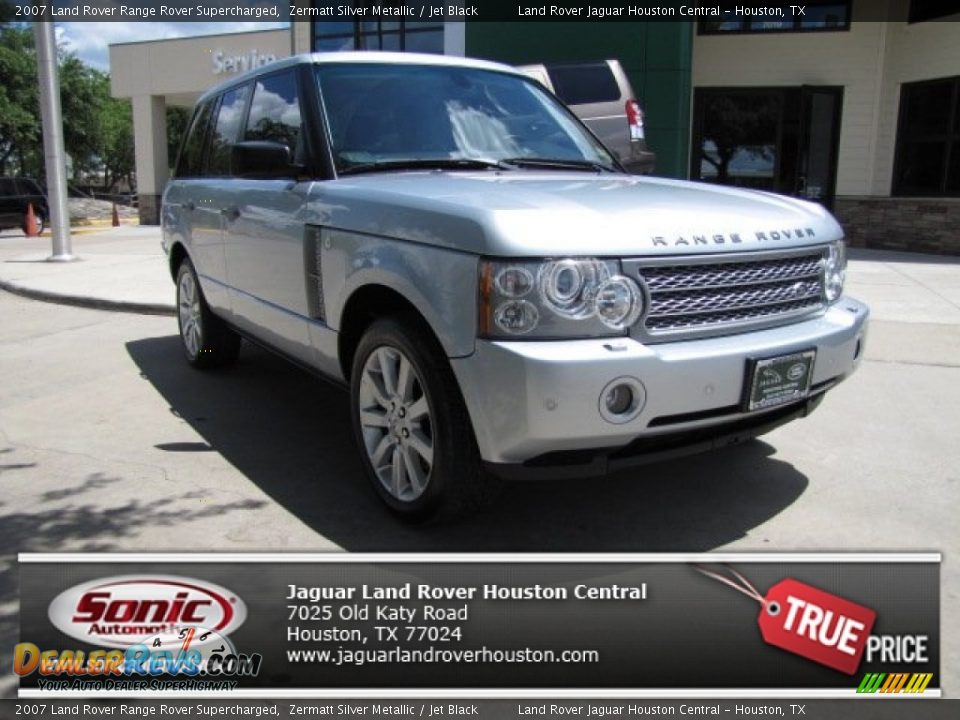 2007 Land Rover Range Rover Supercharged Zermatt Silver Metallic / Jet Black Photo #1