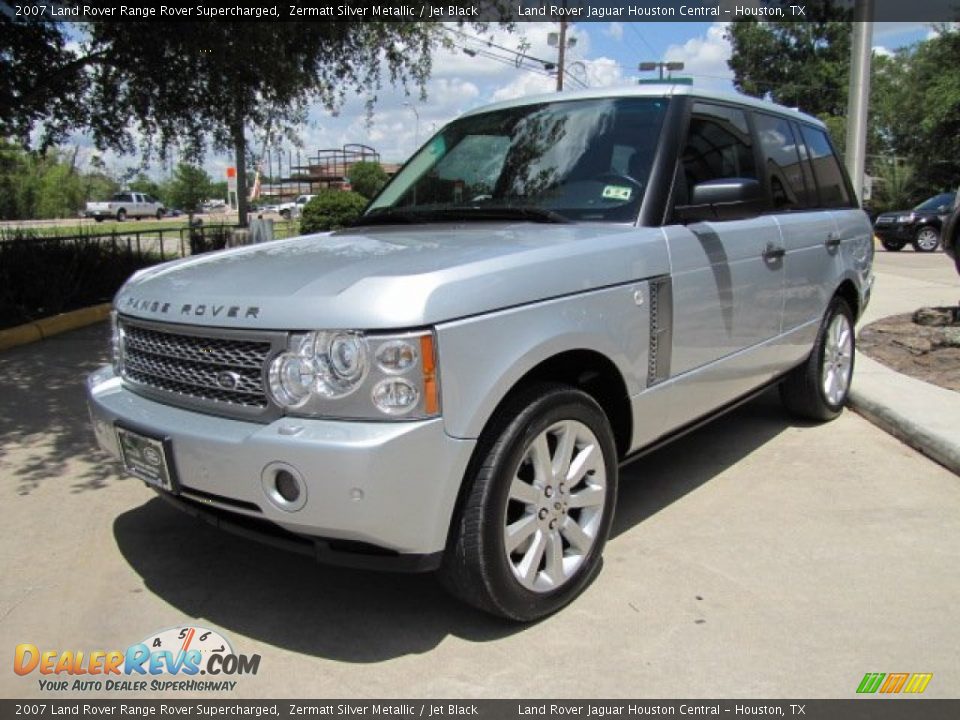 2007 Land Rover Range Rover Supercharged Zermatt Silver Metallic / Jet Black Photo #5