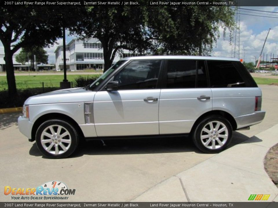 2007 Land Rover Range Rover Supercharged Zermatt Silver Metallic / Jet Black Photo #7