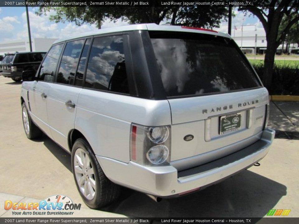 2007 Land Rover Range Rover Supercharged Zermatt Silver Metallic / Jet Black Photo #8