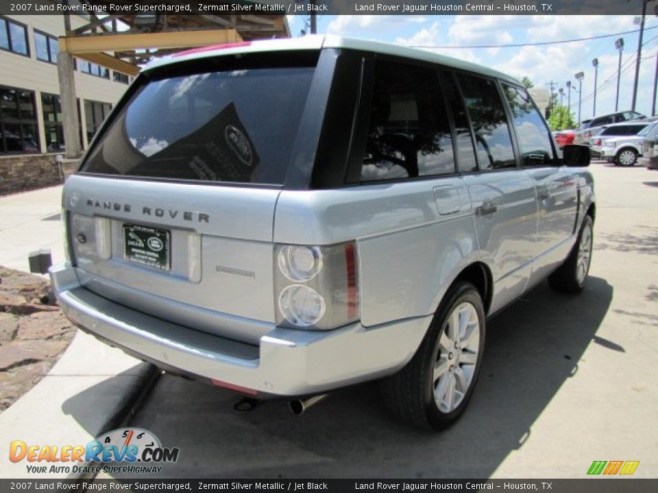 2007 Land Rover Range Rover Supercharged Zermatt Silver Metallic / Jet Black Photo #11
