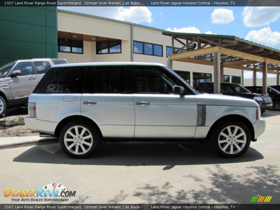 2007 Land Rover Range Rover Supercharged Zermatt Silver Metallic / Jet Black Photo #12