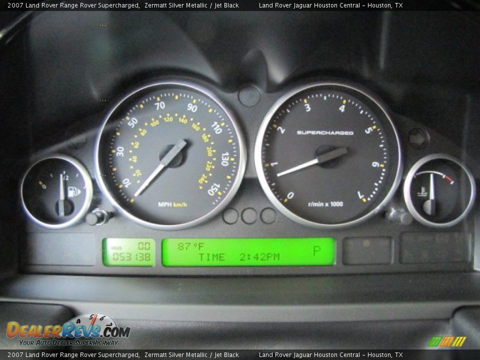 2007 Land Rover Range Rover Supercharged Zermatt Silver Metallic / Jet Black Photo #16