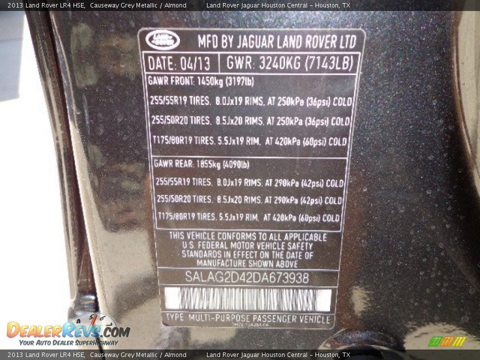 2013 Land Rover LR4 HSE Causeway Grey Metallic / Almond Photo #21