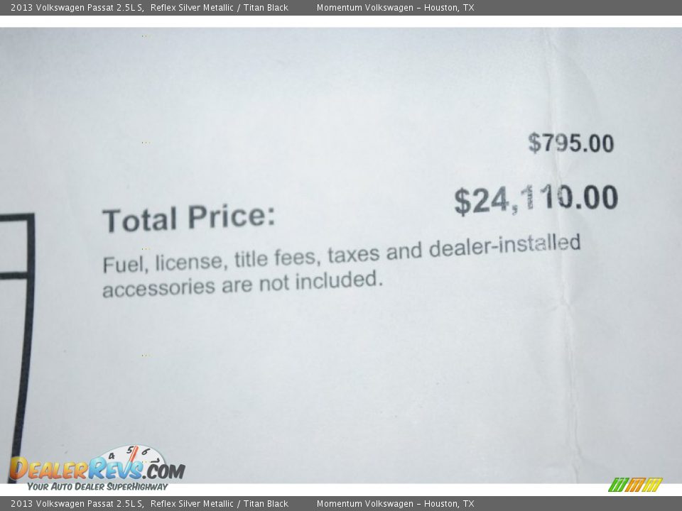 2013 Volkswagen Passat 2.5L S Reflex Silver Metallic / Titan Black Photo #21