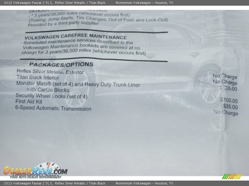 2013 Volkswagen Passat 2.5L S Reflex Silver Metallic / Titan Black Photo #22