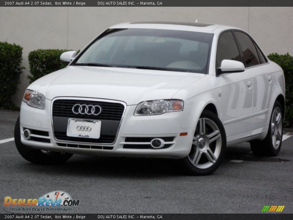 2007 Audi A4 2.0T Sedan Ibis White / Beige Photo #1