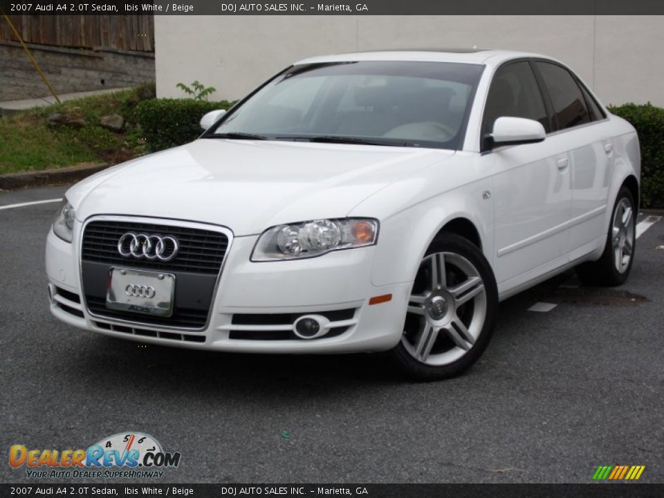 2007 Audi A4 2.0T Sedan Ibis White / Beige Photo #2
