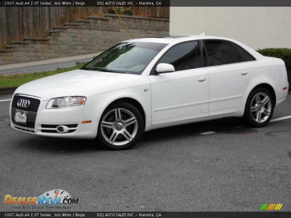 2007 Audi A4 2.0T Sedan Ibis White / Beige Photo #3