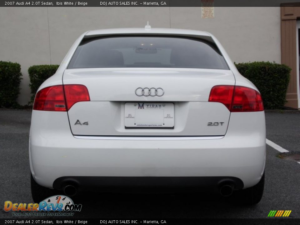 2007 Audi A4 2.0T Sedan Ibis White / Beige Photo #7