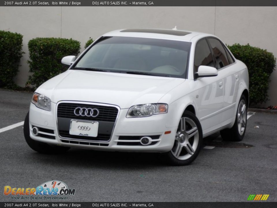 2007 Audi A4 2.0T Sedan Ibis White / Beige Photo #12