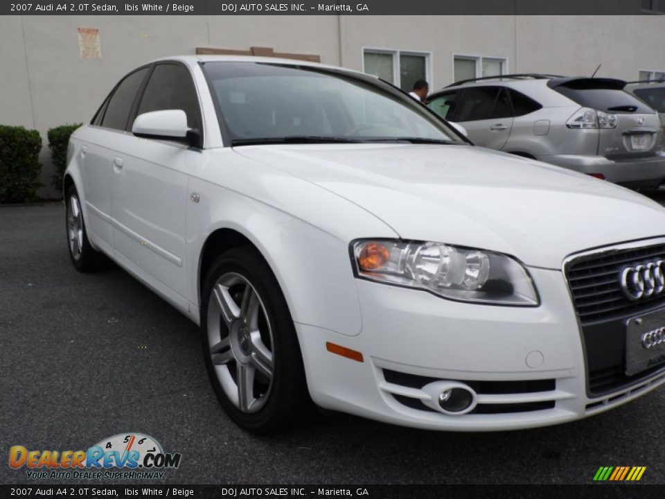 2007 Audi A4 2.0T Sedan Ibis White / Beige Photo #14