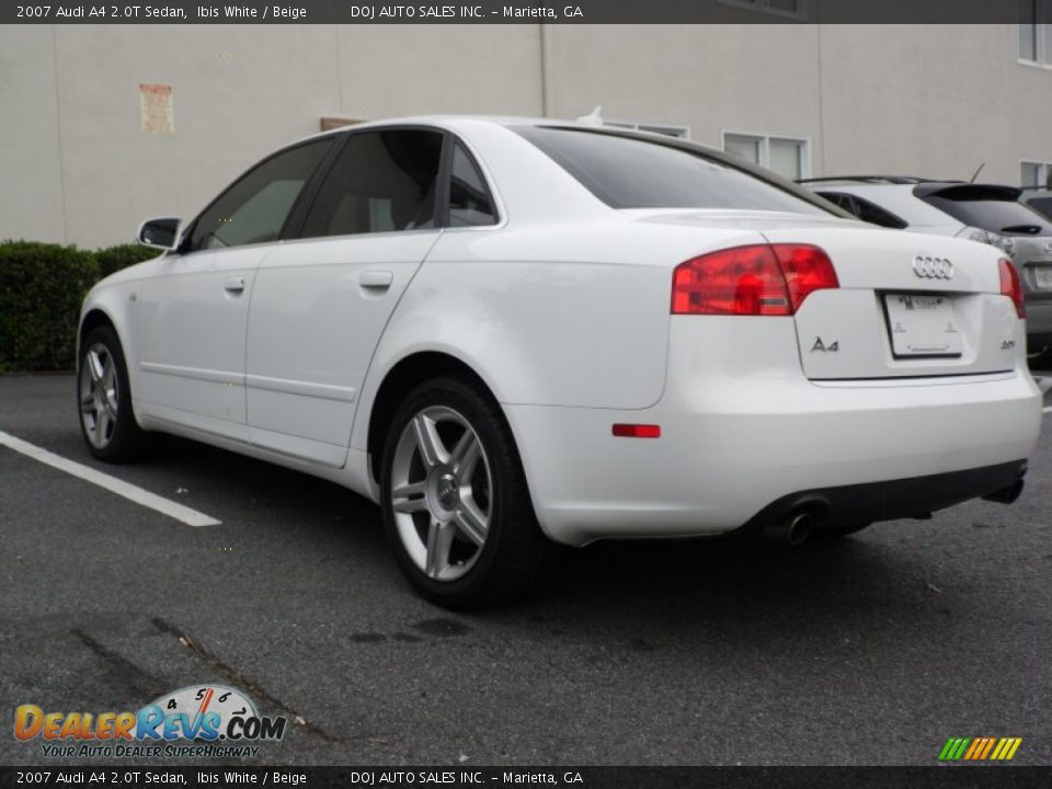 2007 Audi A4 2.0T Sedan Ibis White / Beige Photo #20