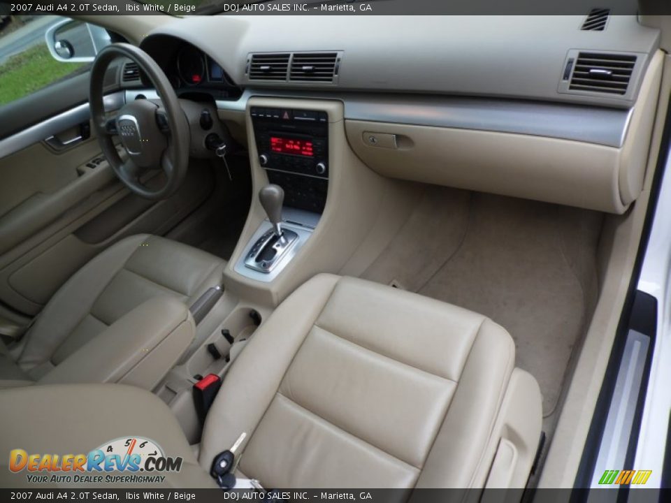 2007 Audi A4 2.0T Sedan Ibis White / Beige Photo #27