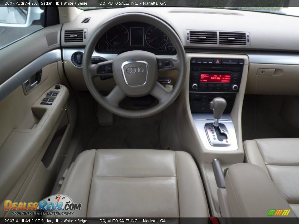 2007 Audi A4 2.0T Sedan Ibis White / Beige Photo #28