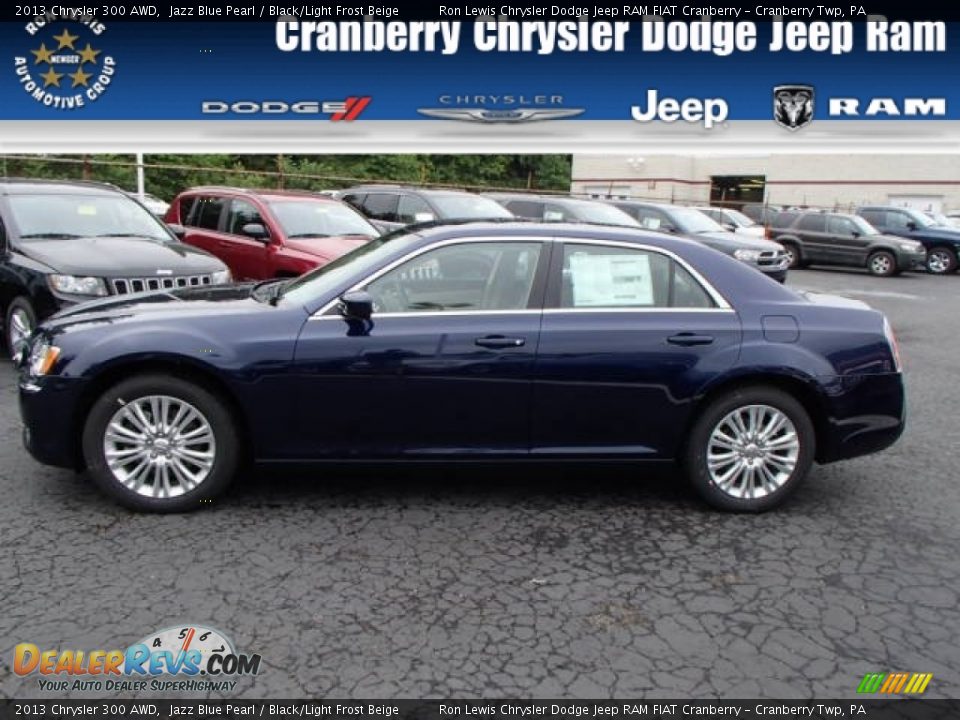 2013 Chrysler 300 AWD Jazz Blue Pearl / Black/Light Frost Beige Photo #1