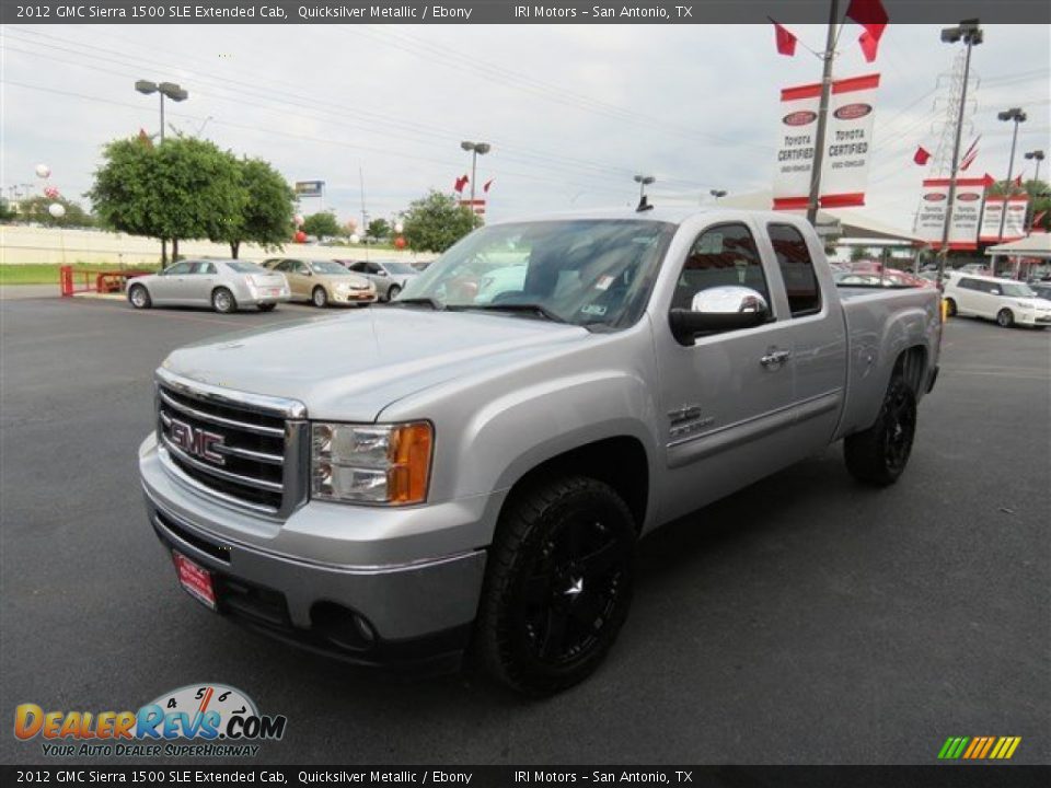 2012 GMC Sierra 1500 SLE Extended Cab Quicksilver Metallic / Ebony Photo #3