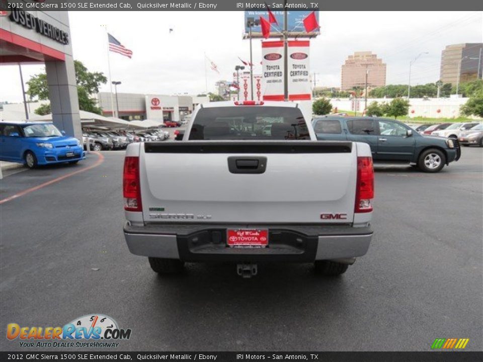 2012 GMC Sierra 1500 SLE Extended Cab Quicksilver Metallic / Ebony Photo #6