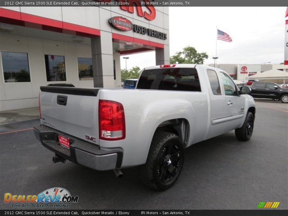 2012 GMC Sierra 1500 SLE Extended Cab Quicksilver Metallic / Ebony Photo #7