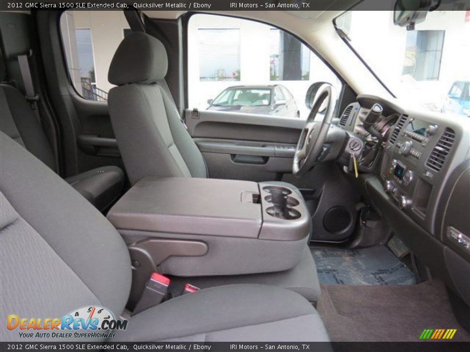 2012 GMC Sierra 1500 SLE Extended Cab Quicksilver Metallic / Ebony Photo #13
