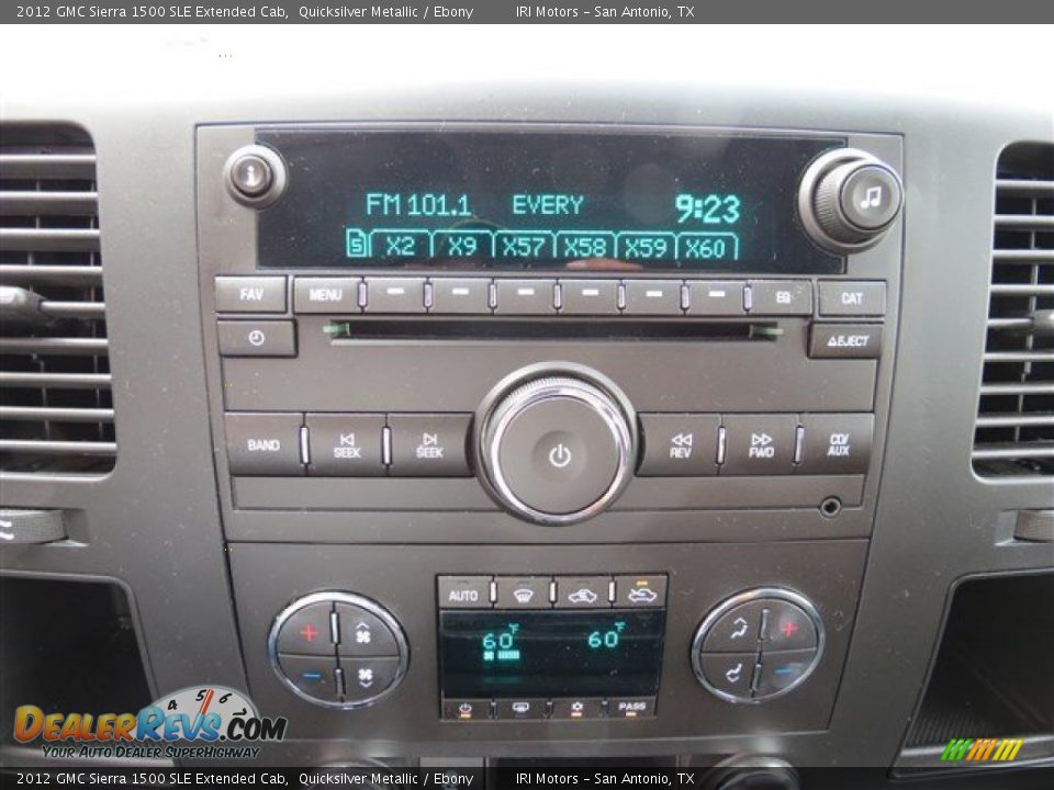 2012 GMC Sierra 1500 SLE Extended Cab Quicksilver Metallic / Ebony Photo #15