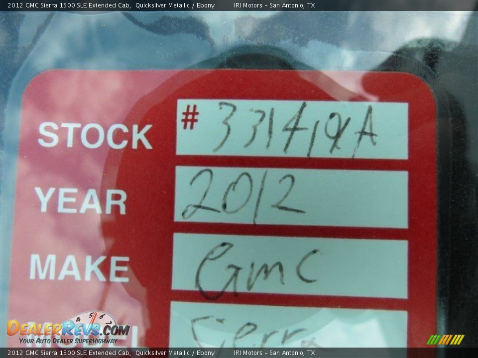 2012 GMC Sierra 1500 SLE Extended Cab Quicksilver Metallic / Ebony Photo #18