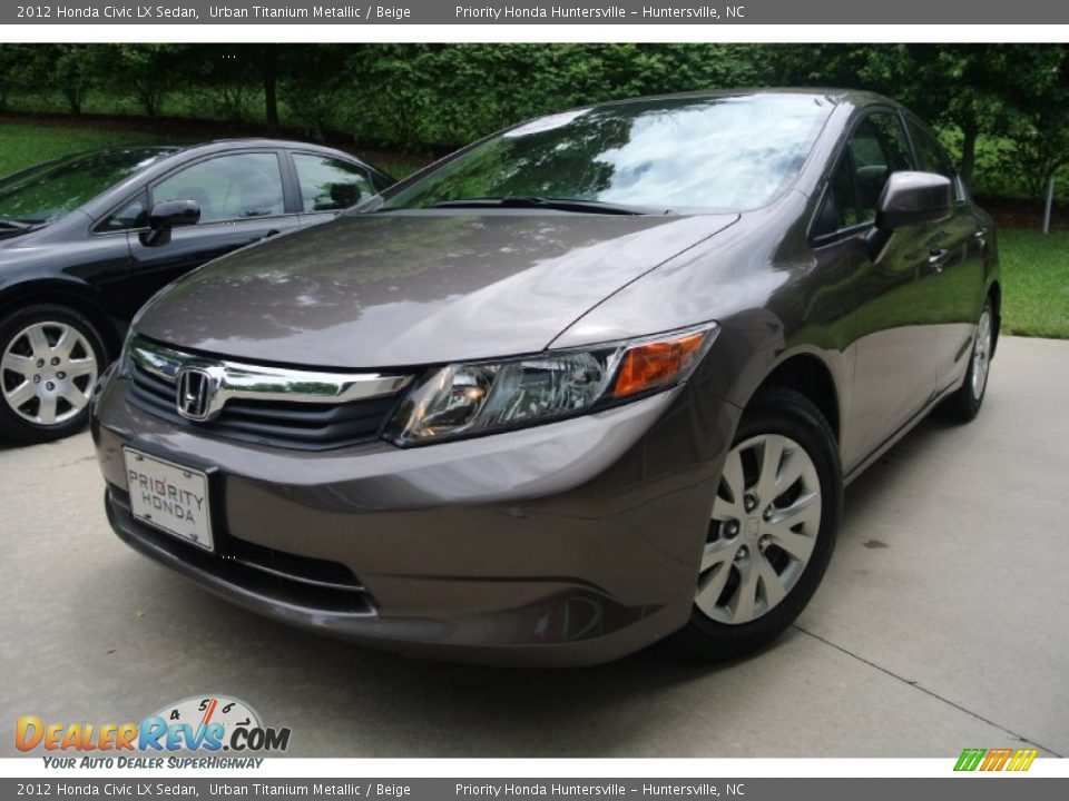 2012 Honda Civic LX Sedan Urban Titanium Metallic / Beige Photo #1