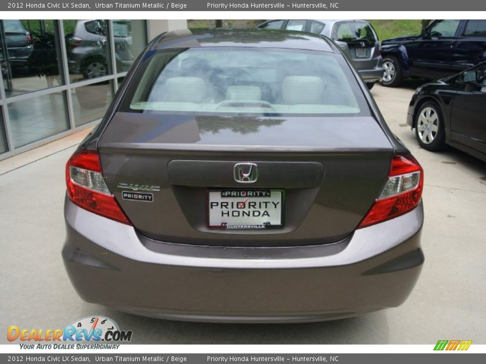 2012 Honda Civic LX Sedan Urban Titanium Metallic / Beige Photo #3