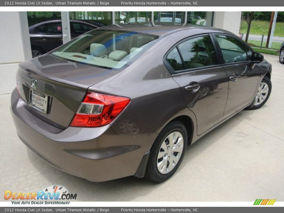 2012 Honda Civic LX Sedan Urban Titanium Metallic / Beige Photo #4