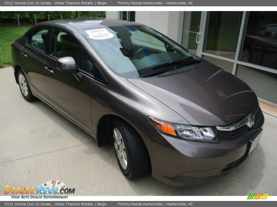 2012 Honda Civic LX Sedan Urban Titanium Metallic / Beige Photo #6
