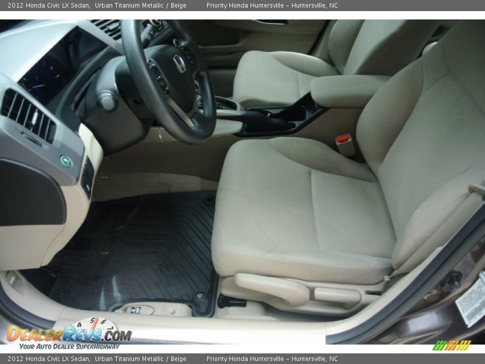 2012 Honda Civic LX Sedan Urban Titanium Metallic / Beige Photo #7