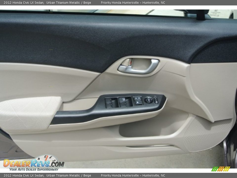 2012 Honda Civic LX Sedan Urban Titanium Metallic / Beige Photo #9