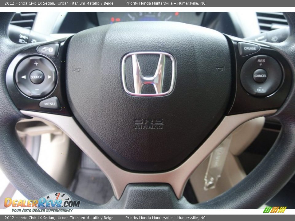 2012 Honda Civic LX Sedan Urban Titanium Metallic / Beige Photo #14