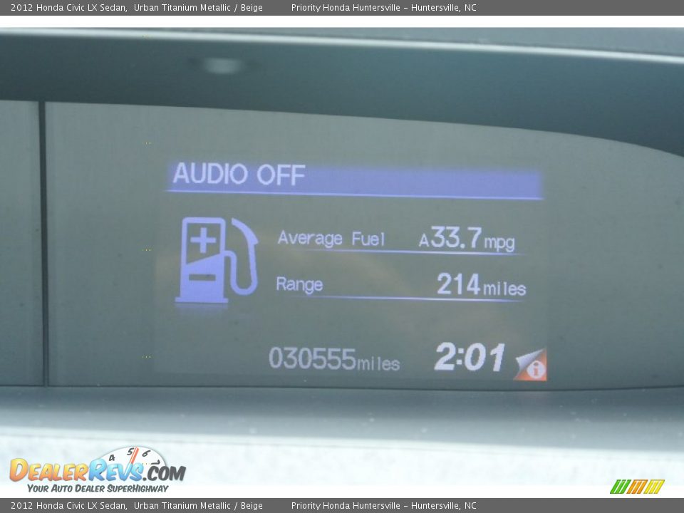 2012 Honda Civic LX Sedan Urban Titanium Metallic / Beige Photo #15