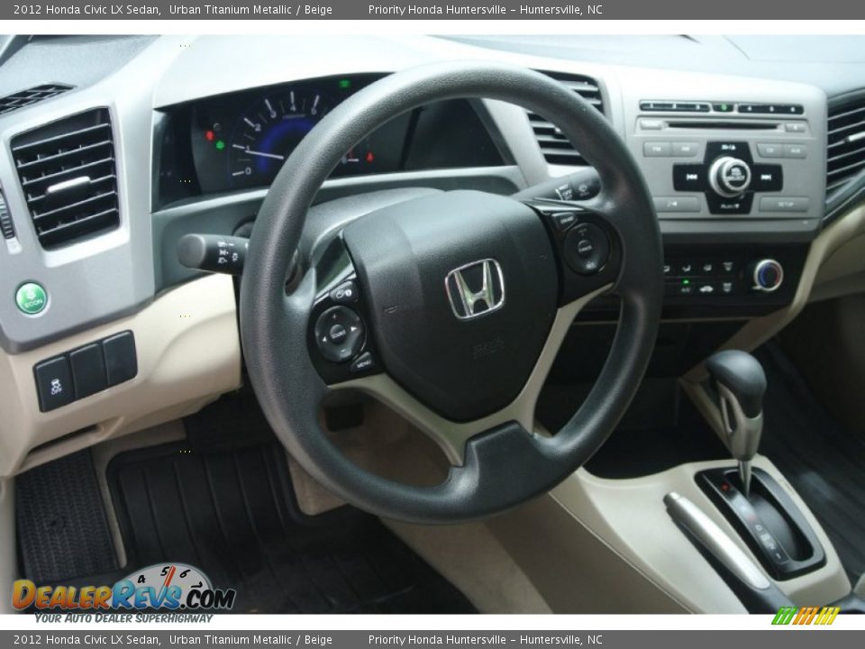 2012 Honda Civic LX Sedan Urban Titanium Metallic / Beige Photo #24