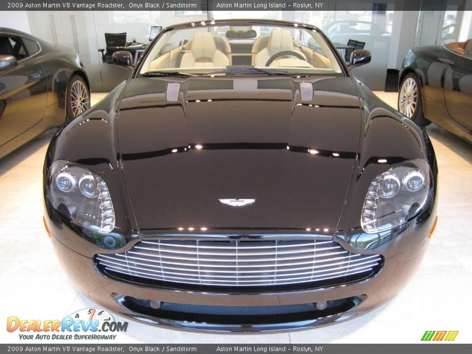 2009 Aston Martin V8 Vantage Roadster Onyx Black / Sandstorm Photo #3