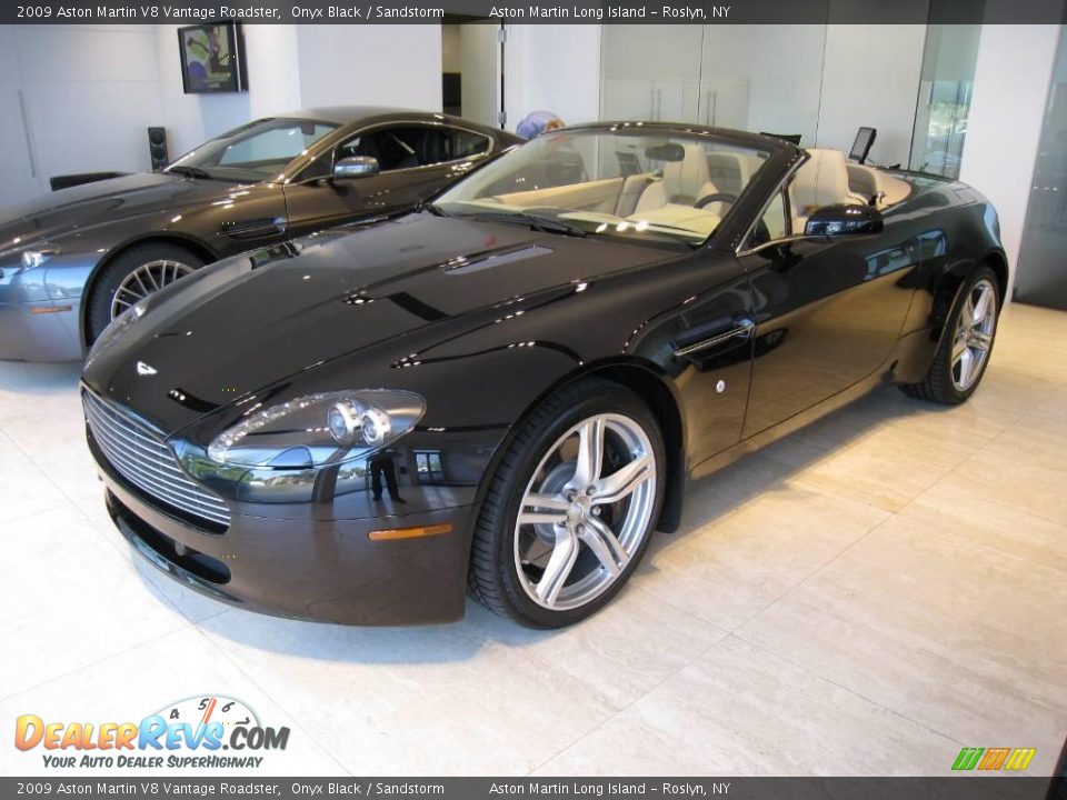 2009 Aston Martin V8 Vantage Roadster Onyx Black / Sandstorm Photo #4