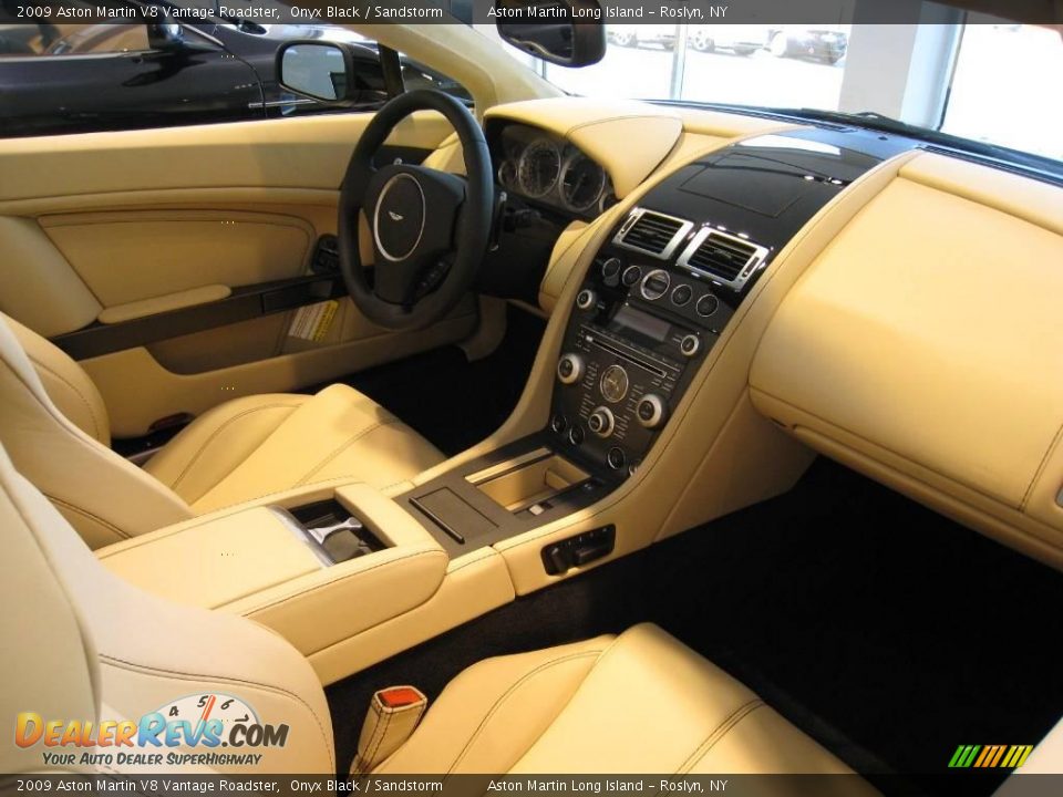 2009 Aston Martin V8 Vantage Roadster Onyx Black / Sandstorm Photo #7