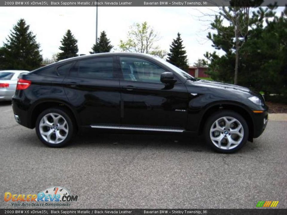 2009 BMW X6 xDrive35i Black Sapphire Metallic / Black Nevada Leather Photo #6