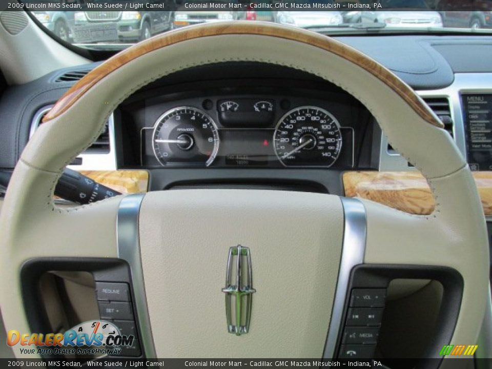 2009 Lincoln MKS Sedan White Suede / Light Camel Photo #16