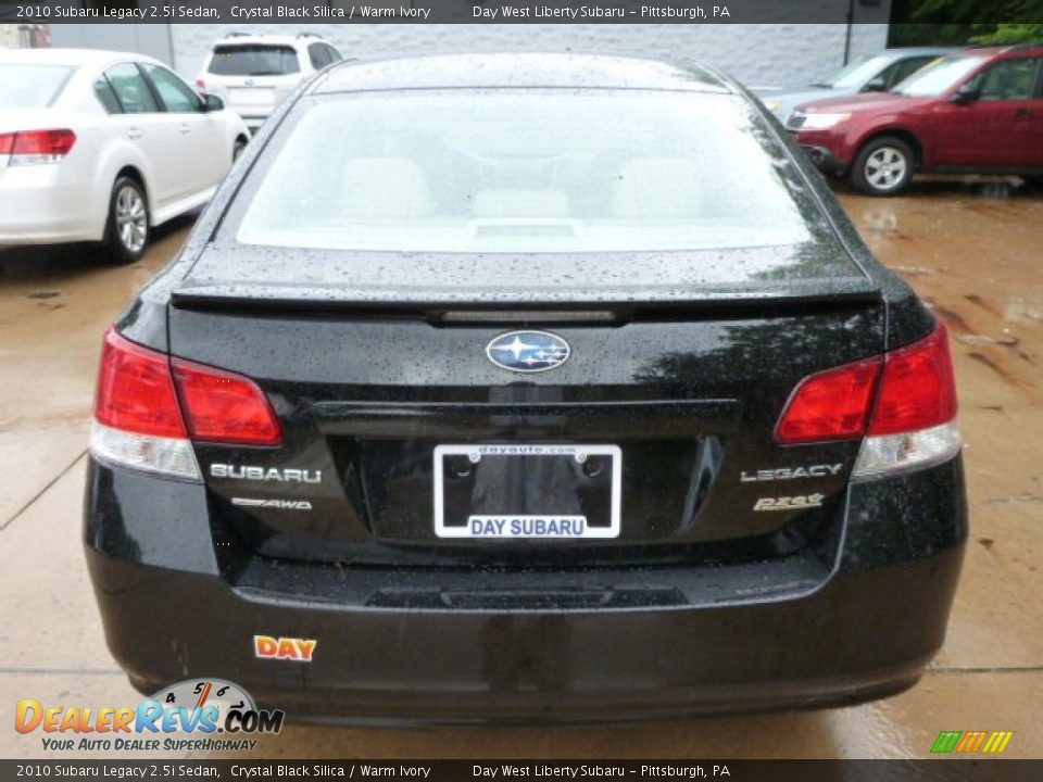 2010 Subaru Legacy 2.5i Sedan Crystal Black Silica / Warm Ivory Photo #3