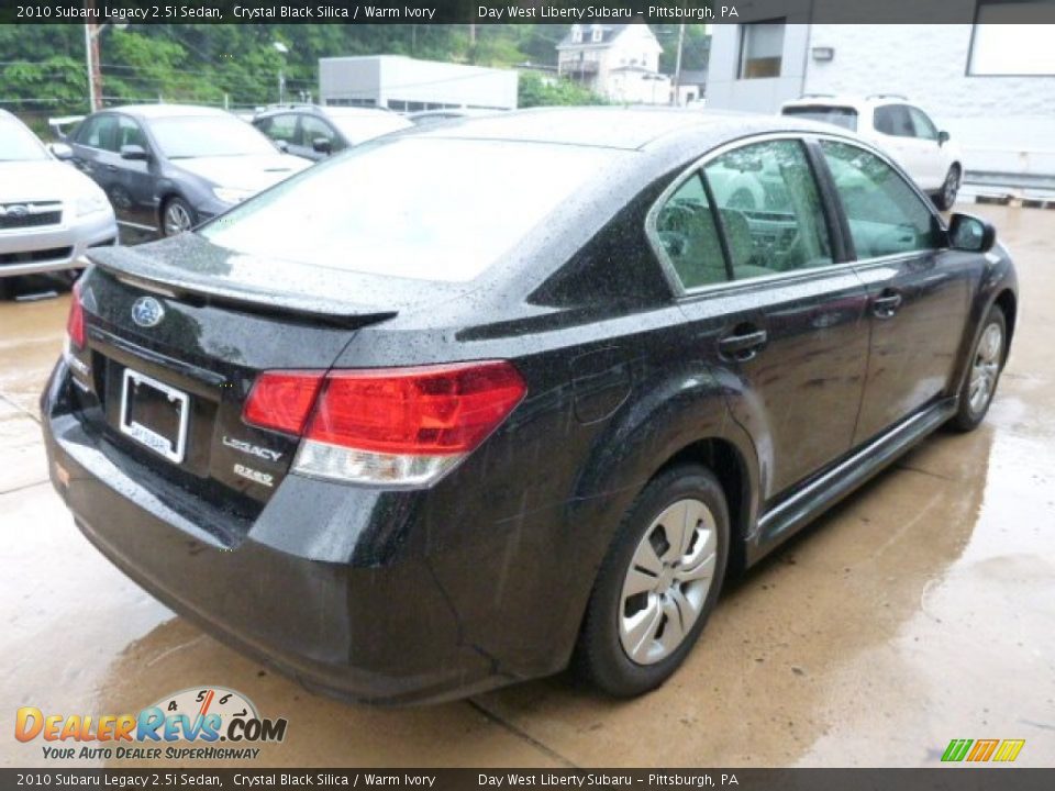 2010 Subaru Legacy 2.5i Sedan Crystal Black Silica / Warm Ivory Photo #4