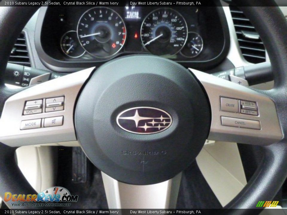 2010 Subaru Legacy 2.5i Sedan Crystal Black Silica / Warm Ivory Photo #18