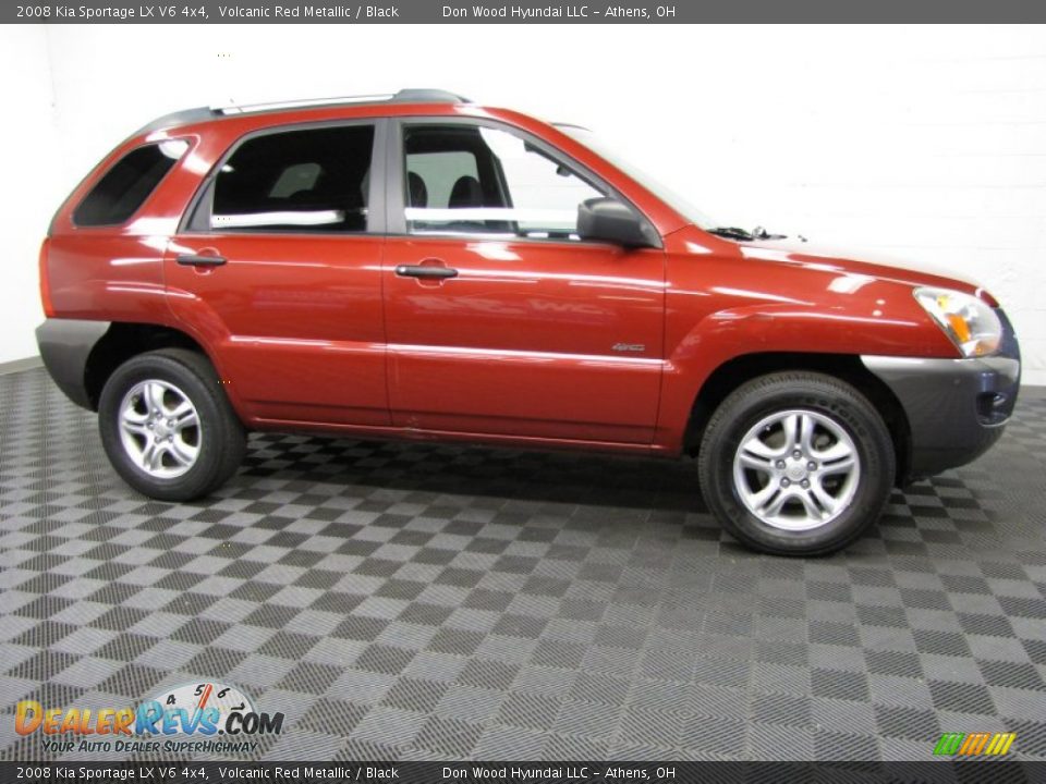 2008 Kia Sportage LX V6 4x4 Volcanic Red Metallic / Black Photo #3