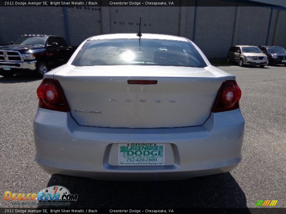 2012 Dodge Avenger SE Bright Silver Metallic / Black Photo #5