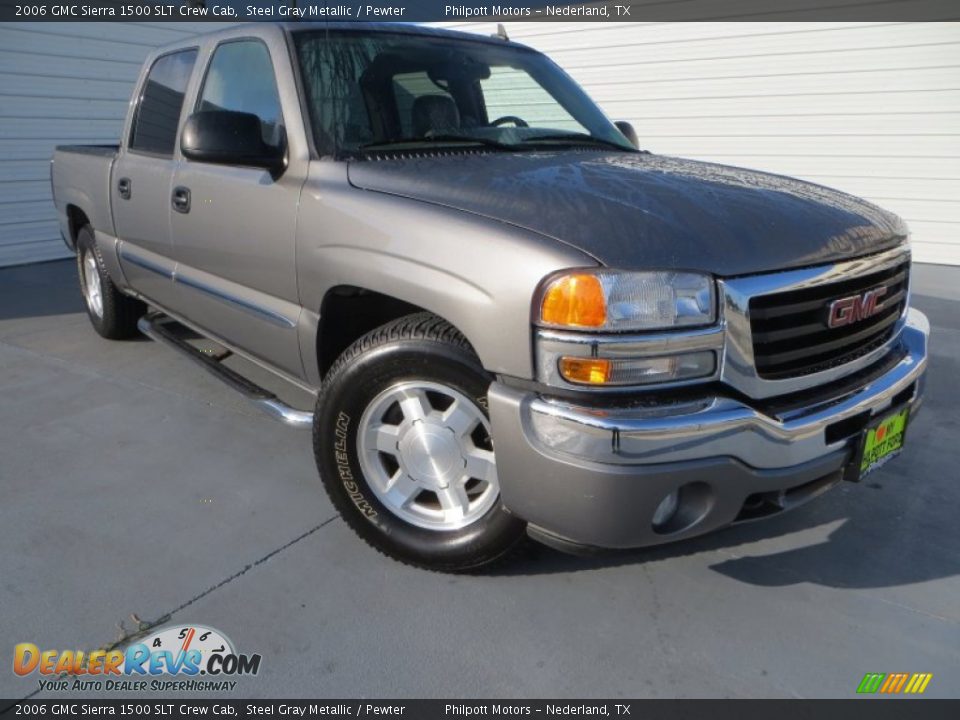 2006 GMC Sierra 1500 SLT Crew Cab Steel Gray Metallic / Pewter Photo #2