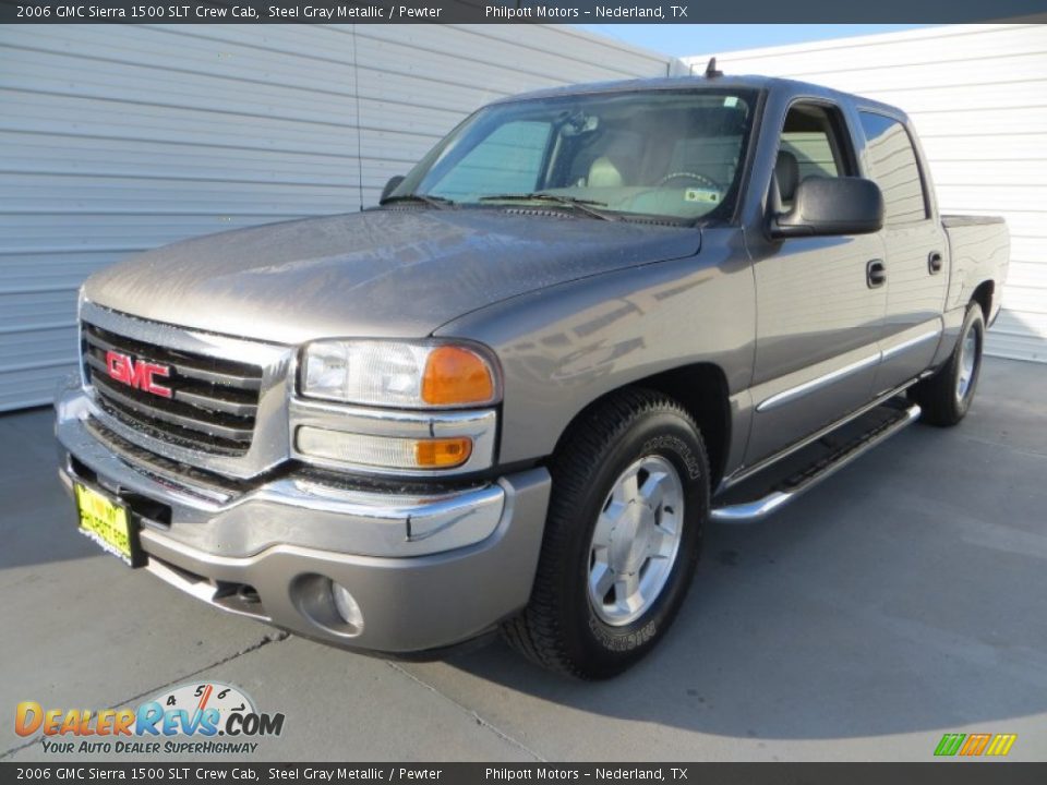 2006 GMC Sierra 1500 SLT Crew Cab Steel Gray Metallic / Pewter Photo #7