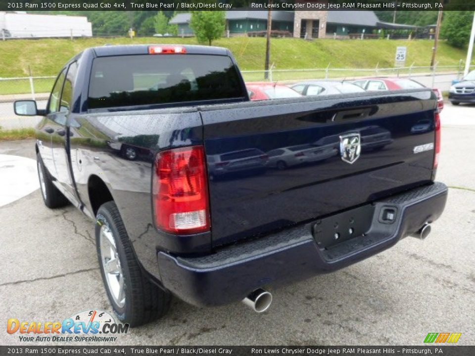 2013 Ram 1500 Express Quad Cab 4x4 True Blue Pearl / Black/Diesel Gray Photo #3