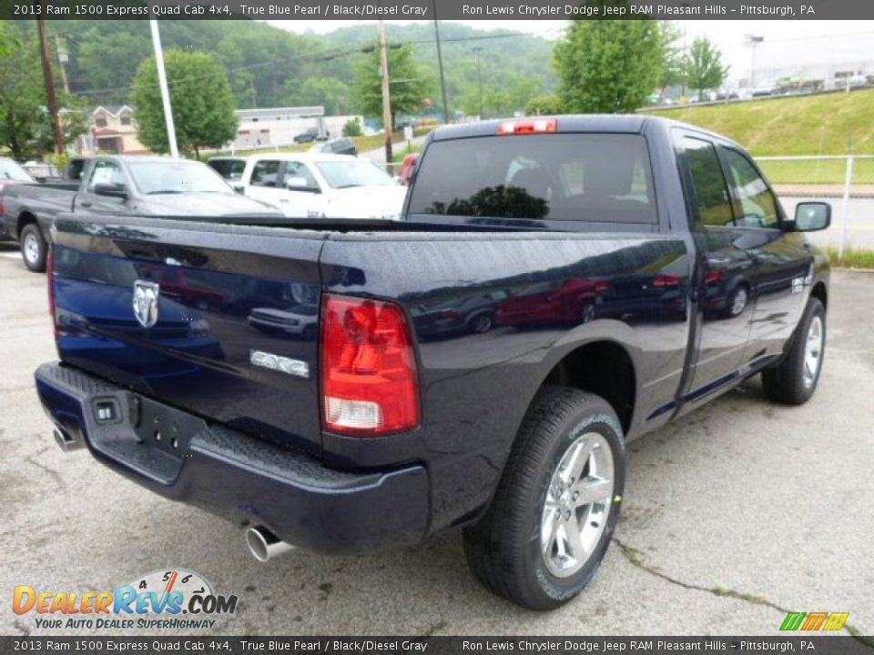 2013 Ram 1500 Express Quad Cab 4x4 True Blue Pearl / Black/Diesel Gray Photo #5